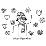 cartoon of hippy valentines
