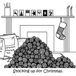 cartoon of stocking up