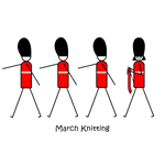 cartoon of march knitting