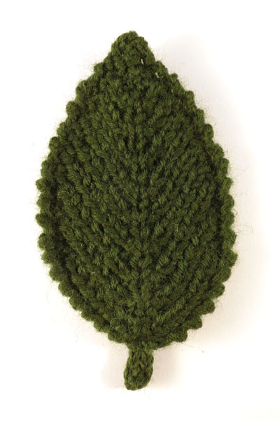photo of knitted elm leaf