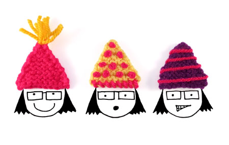 photo of little knitted party hats