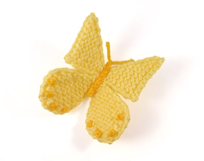 photo of knitted butterfly