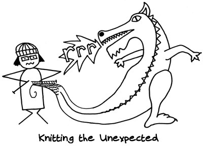 cartoon of knitting the unexpected