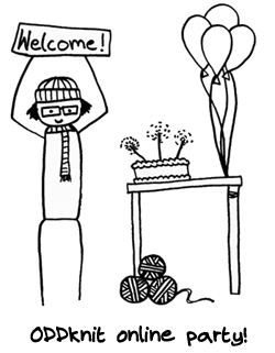 cartoon of ODDknit welcome party