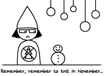 cartoon of remember to knit