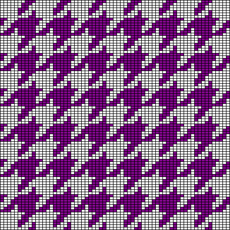 ODDknit - Free Knitting Patterns - Charts - Tessellating Tiles - Checks 10  (Large Houndstooth)