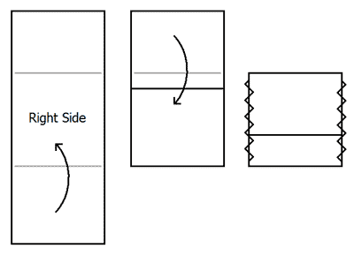 Diagram showing how to fold the bag-bag