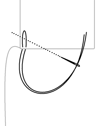 Diagram showing how the second fringe is made