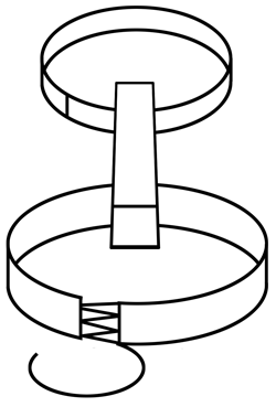 Diagram showing the first three links in a chain.