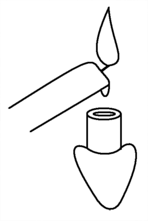 Diagram showing where to drip the wax.