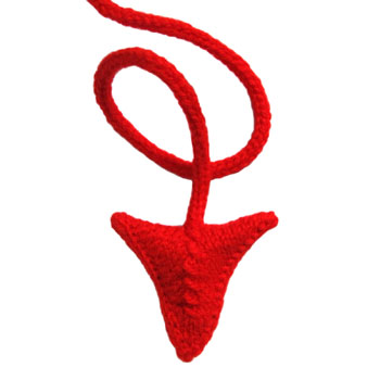 knitted devil's tail